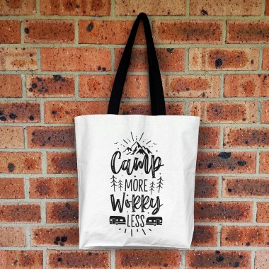 Camp More Worry Less Large Tote Bag - 1