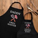 Personalised Grill Master Grilling Buddy Adult and Child Apron Set - 1