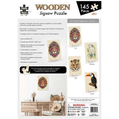 145 Piece Wooden Jigsaw Puzzle - Lion (A3 Series) - 3