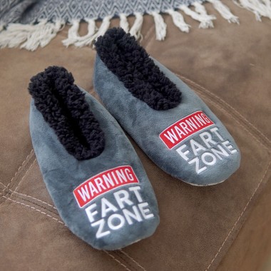 SnuggUps® Warning Fart Zone Men's Slippers - 3