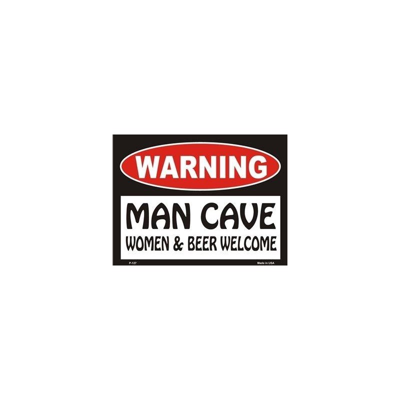 Warning! Man Cave - Women & Beer Welcome Tin Sign - 1