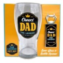 Cheers! Dad The Legend Beer Glass and Bottle Opener Gift Set - 1