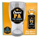 Cheers! Pa The Legend Beer Glass and Bottle Opener Gift Set - 1