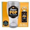 Cheers! Pop The Legend Beer Glass and Bottle Opener Gift Set - 1