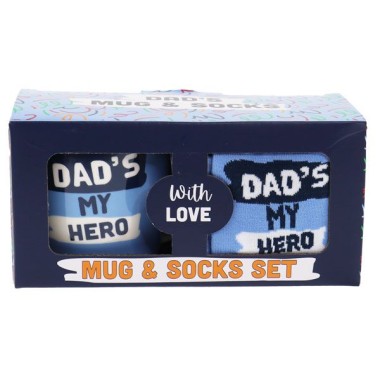 Dad's My Hero Mug and Socks Set - 1