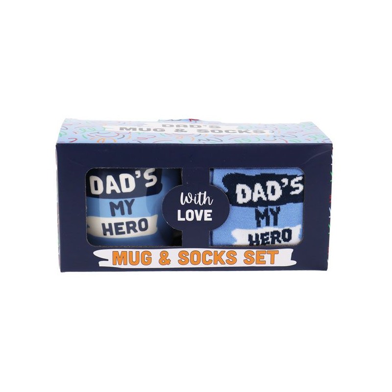 Dad's My Hero Mug and Socks Set - 1