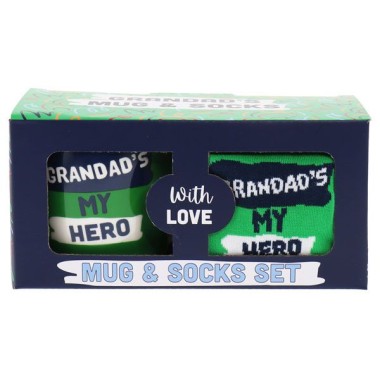 Grandad's My Hero Mug and Socks Set - 1