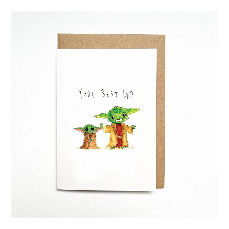 Yoda Best Dad Well Drawn Card - 1