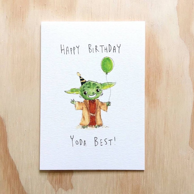 Happy Birthday - Yoda Best! Well Drawn Card - 1