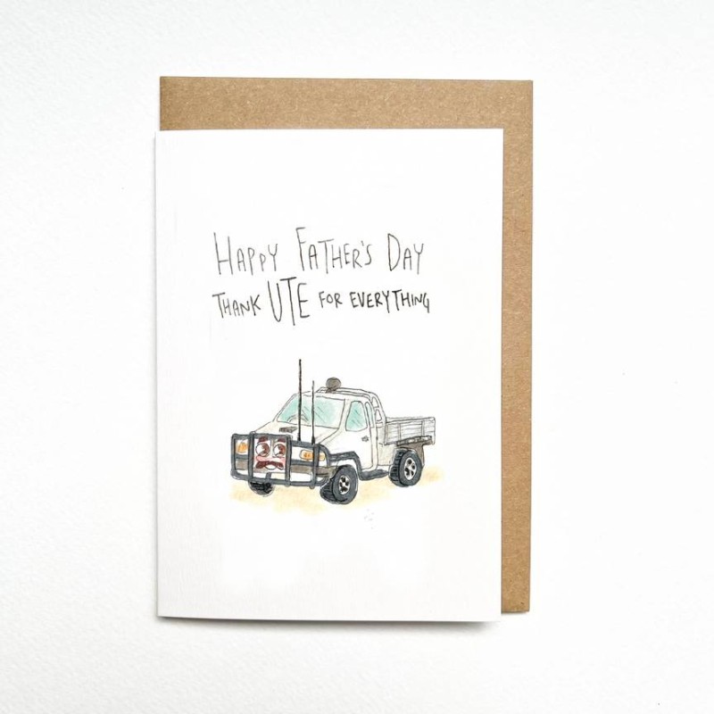 Happy Father's Day - Thank Ute For Everything Well Drawn Card - 1