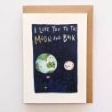 I Love You To the Moon and Back Well Drawn Card - 1