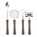 4 Piece Wood Handles Bar Tool Set with Stand by Final Touch - 4