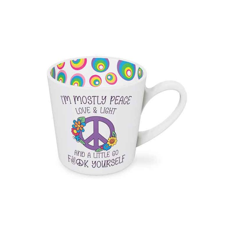 I'm Mostly Peace, Love & Light Inside Out Mug - 1