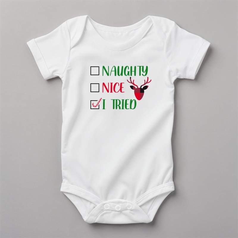 Naughty Nice I Tried Christmas Bodysuit - 1