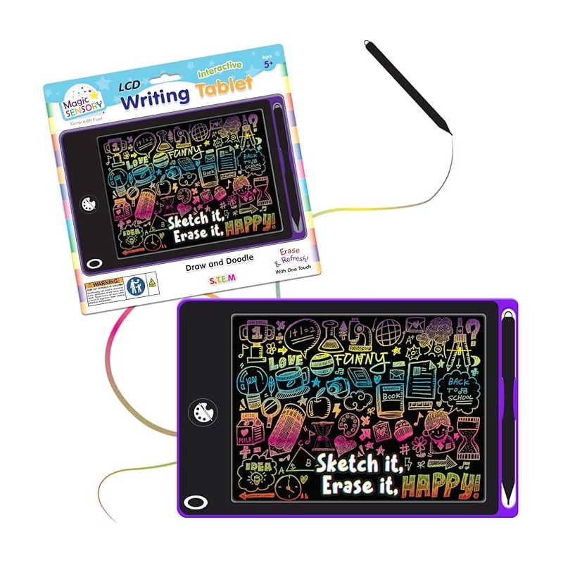 Interactive LCD Writing Tablet - Purple Art - 1