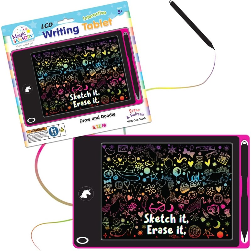 Interactive LCD Writing Tablet - Pink Unicorn - 1