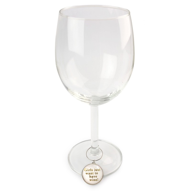 Boston Warehouse Set Of 6 Wine And Cheese Wine Charms - Hand-Painted Metal Rings For Party Glasses - View #2