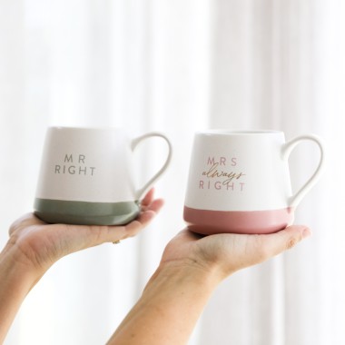 Mr Right & Mrs Always Right 2pc Stoneware Mug Set - 1