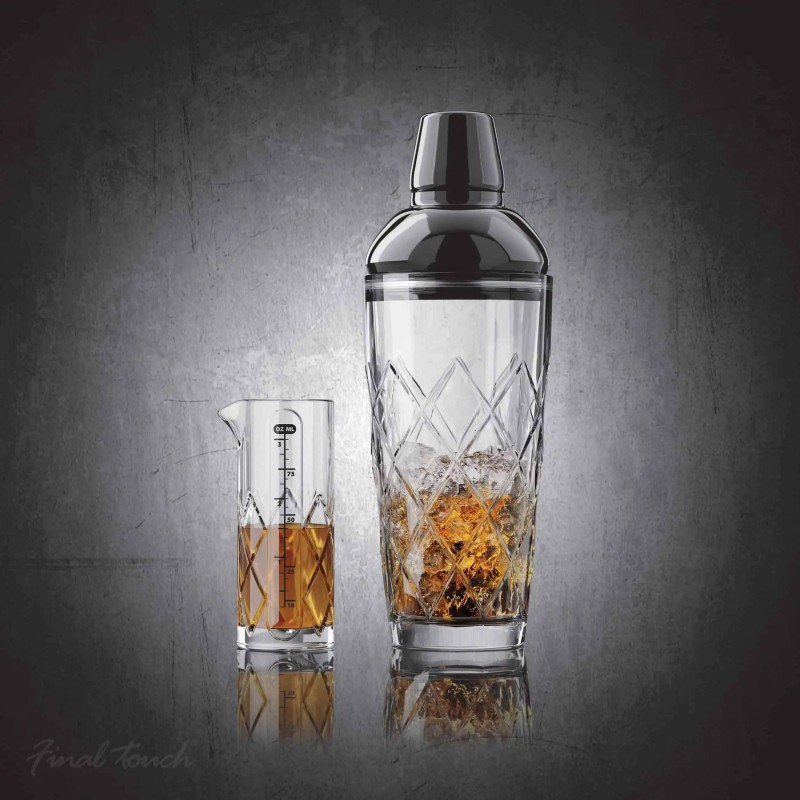 Yarai Glass Cocktail Shaker & Jigger Set by Final Touch - 3