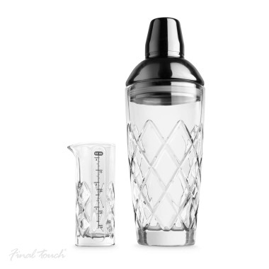 Yarai Glass Cocktail Shaker & Jigger Set by Final Touch - 4