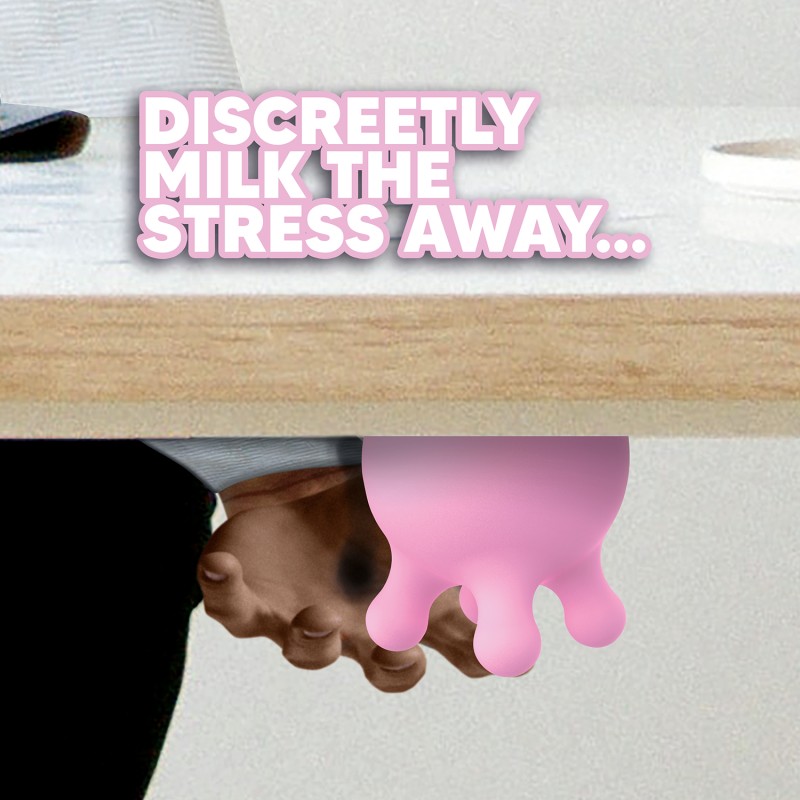Jouet Anti-stress Bureau Vache En Silicone - Pis à Presser Avec Ventouse Pour Collègues Et Bureau