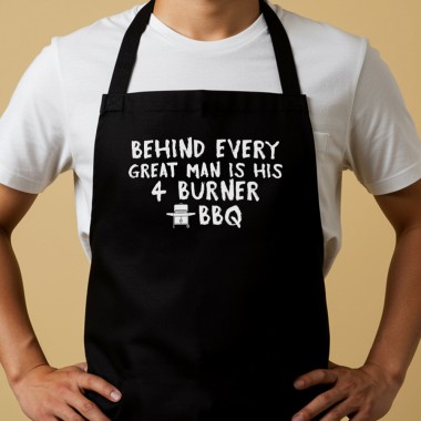 Behind Every Great Man Is His 4 Burner BBQ Apron - 1