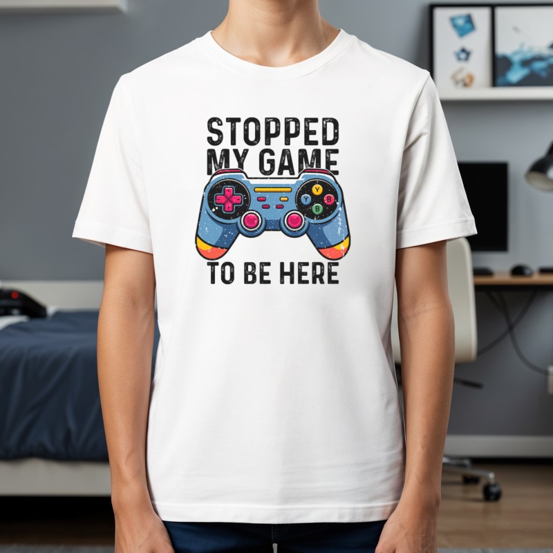 Stopped My Game To Be Here Kids T-Shirt - 1