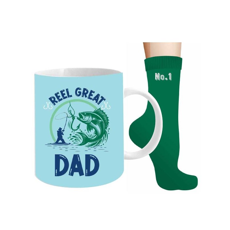 Reel Great Dad Mug and Sock Set - 1 Reel Great Dad Mug and Sock Set - 1