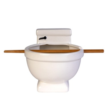 Toilet "Bowl" with Bamboo Chopsticks - 2