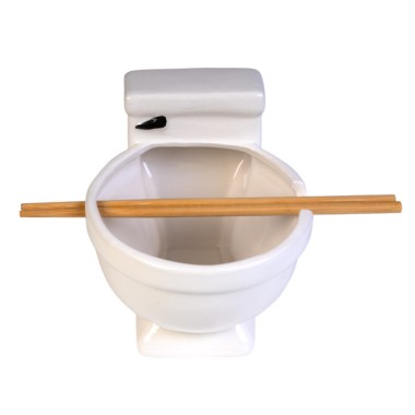Toilet "Bowl" with Bamboo Chopsticks - 4