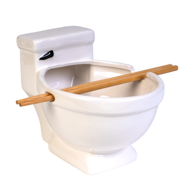 Toilet "Bowl" with Bamboo Chopsticks - 1 Toilet "Bowl" with Bamboo Chopsticks - 1