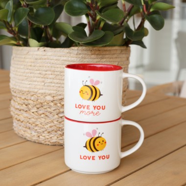 Love You, Love You More Mug Set - 3