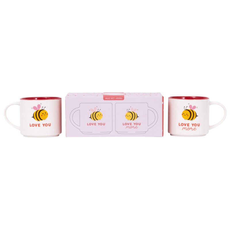 Love You, Love You More Mug Set - 4