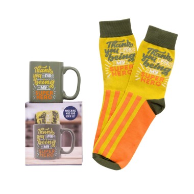 My Super Hero Matching Mug and Sock Set - 1