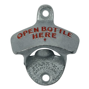 Open Beer Here Bottle Opener with Silver Catcher