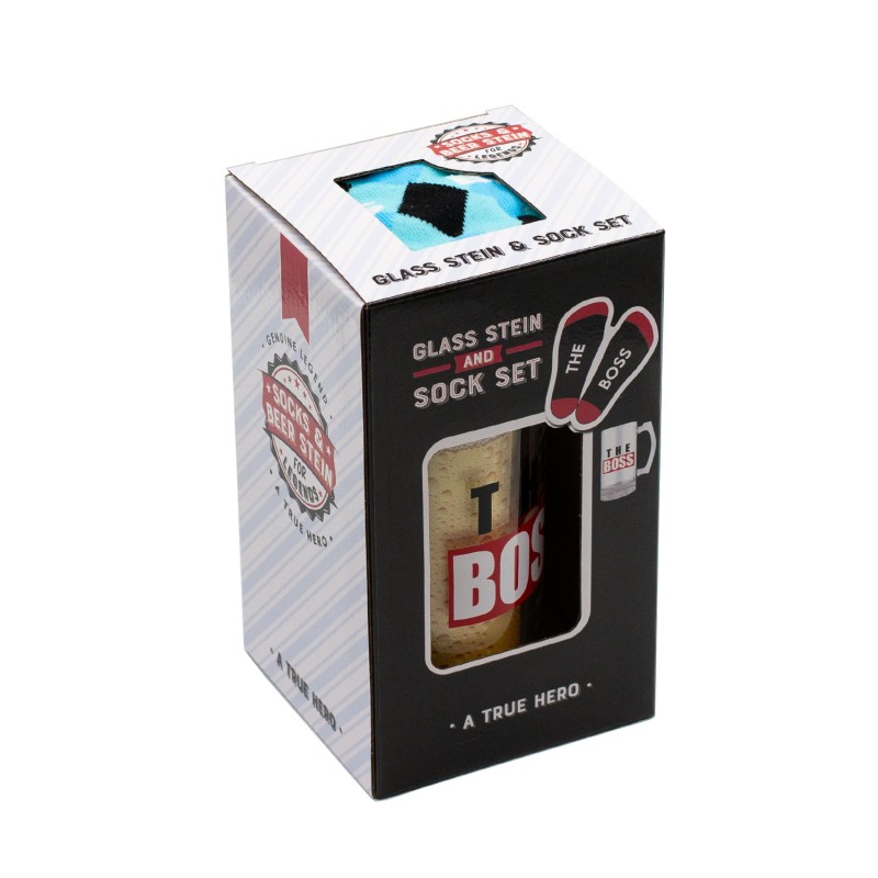The Boss Beer Glass Stein and Sock Set - 2