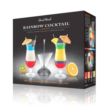 Rainbow Cocktail Layering Tool 3 Piece Set by Final Touch - 1