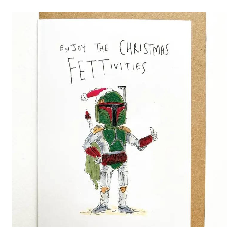 Enjoy the Fettivities Christmas Well Drawn Card - 2