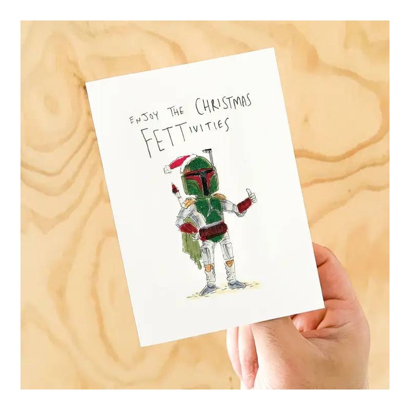 Enjoy the Fettivities Christmas Well Drawn Card - 1