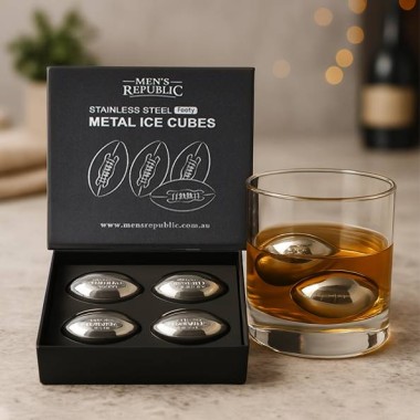 Footy Ball Steel Ice Cubes (Set of 4) - 1