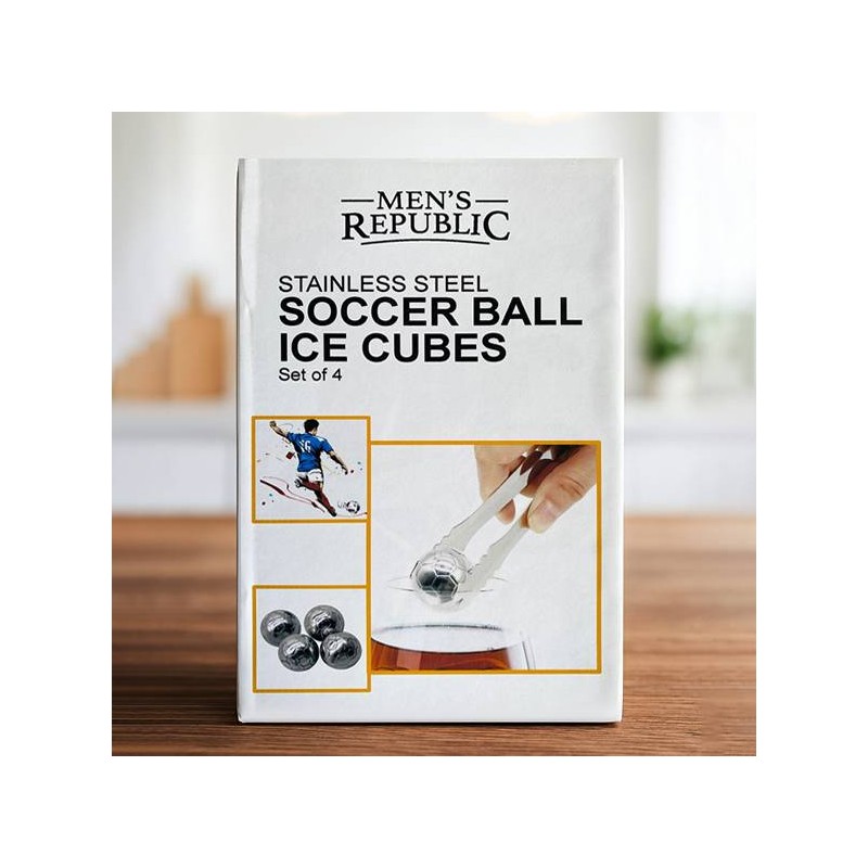 Soccer Ball Steel Ice Cubes (Set of 4) - 1