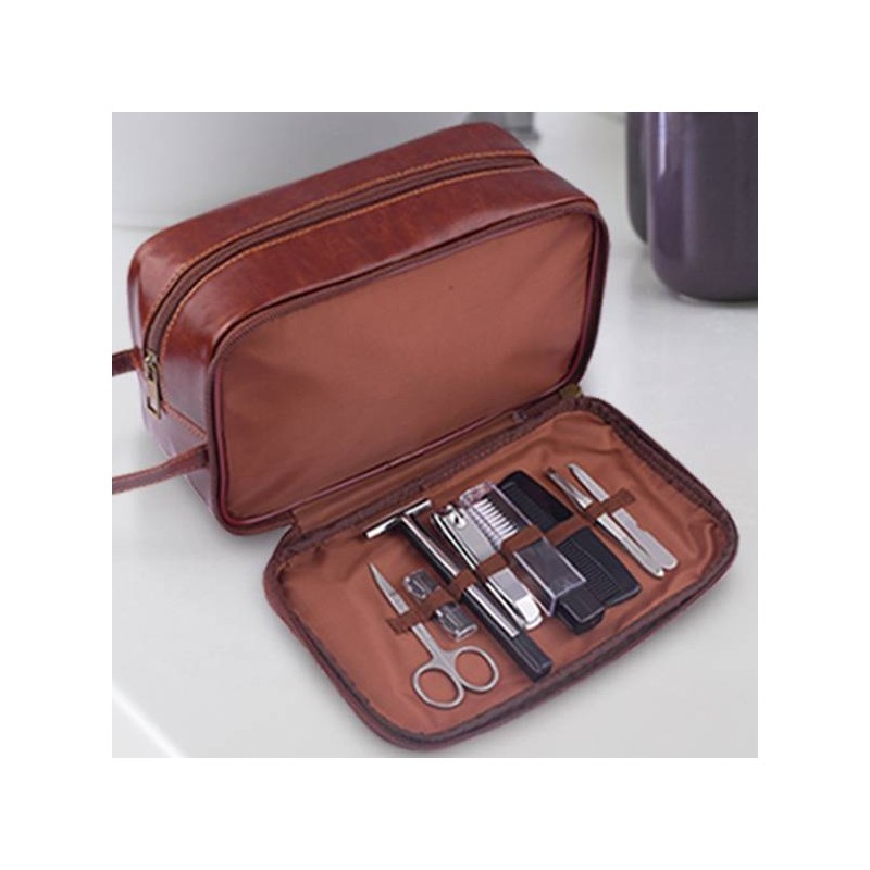 Men's Republic Vegan Leather Toiletry Bag with 8 pcs Grooming Set - 1 Men's Republic Vegan Leather Toiletry Bag with 8 pcs Grooming Set - 1
