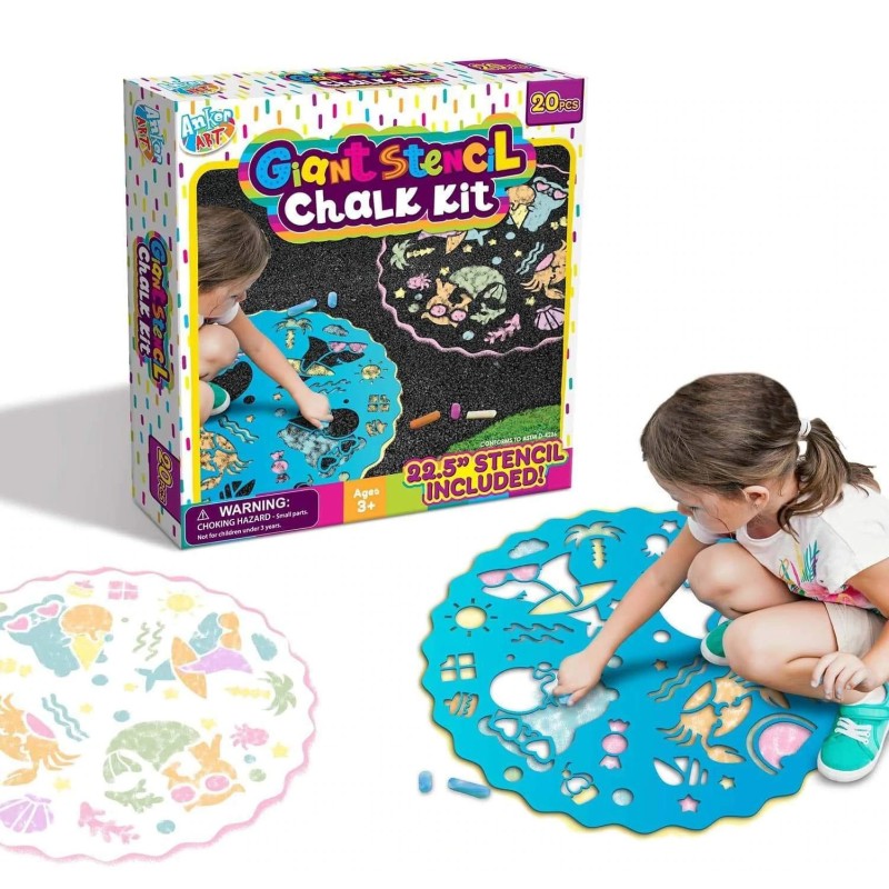 Giant Stencil Chalk Kit by Anker Art - 1
