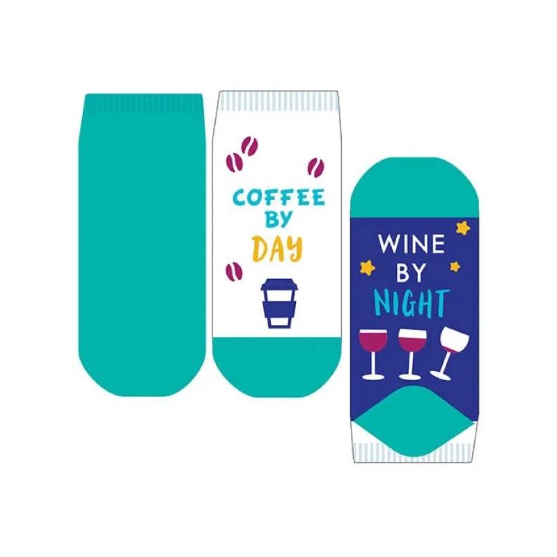 Coffee By Day Wine By Night Women Ankle Socks - 2 pairs - 1 Coffee By Day Wine By Night Women Ankle Socks - 2 pairs - 1