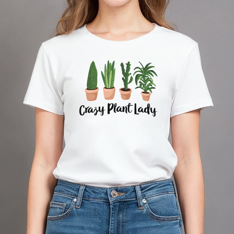 Crazy Plant Lady With Pot Plants T-Shirt - 1