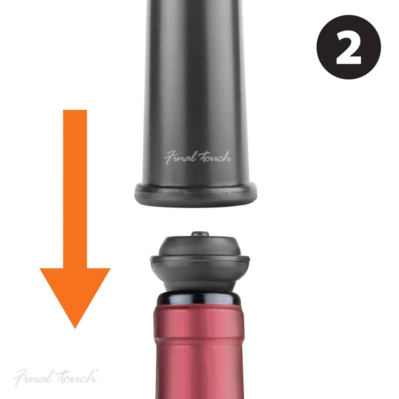 Wine Bottle Pump with Two Stoppers by Final Touch - 5