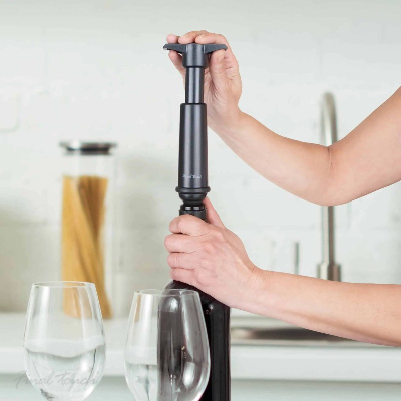 Wine Bottle Pump with Two Stoppers by Final Touch - 1