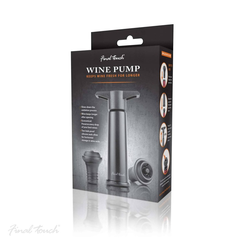 Wine Bottle Pump with Two Stoppers by Final Touch - 3