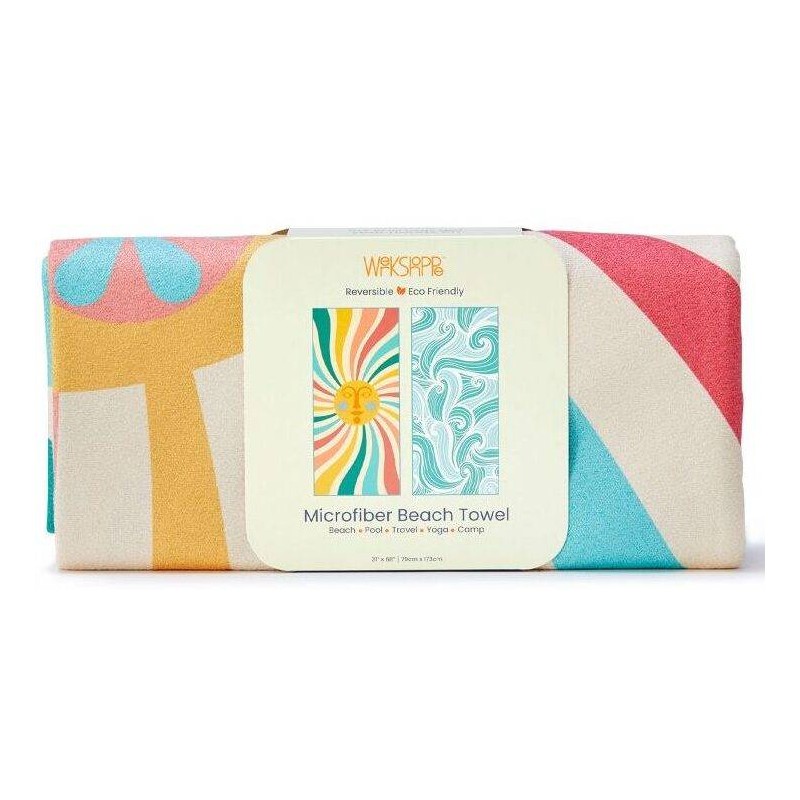 Werkshoppe Reversible Microfiber Beach Towel – Sun Sea - 6
