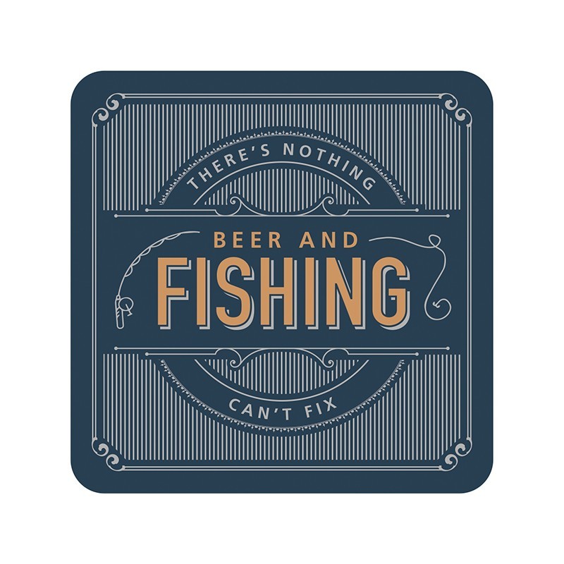 Beer And Fishing Premium Drink Coaster - Pack of 5 - 1